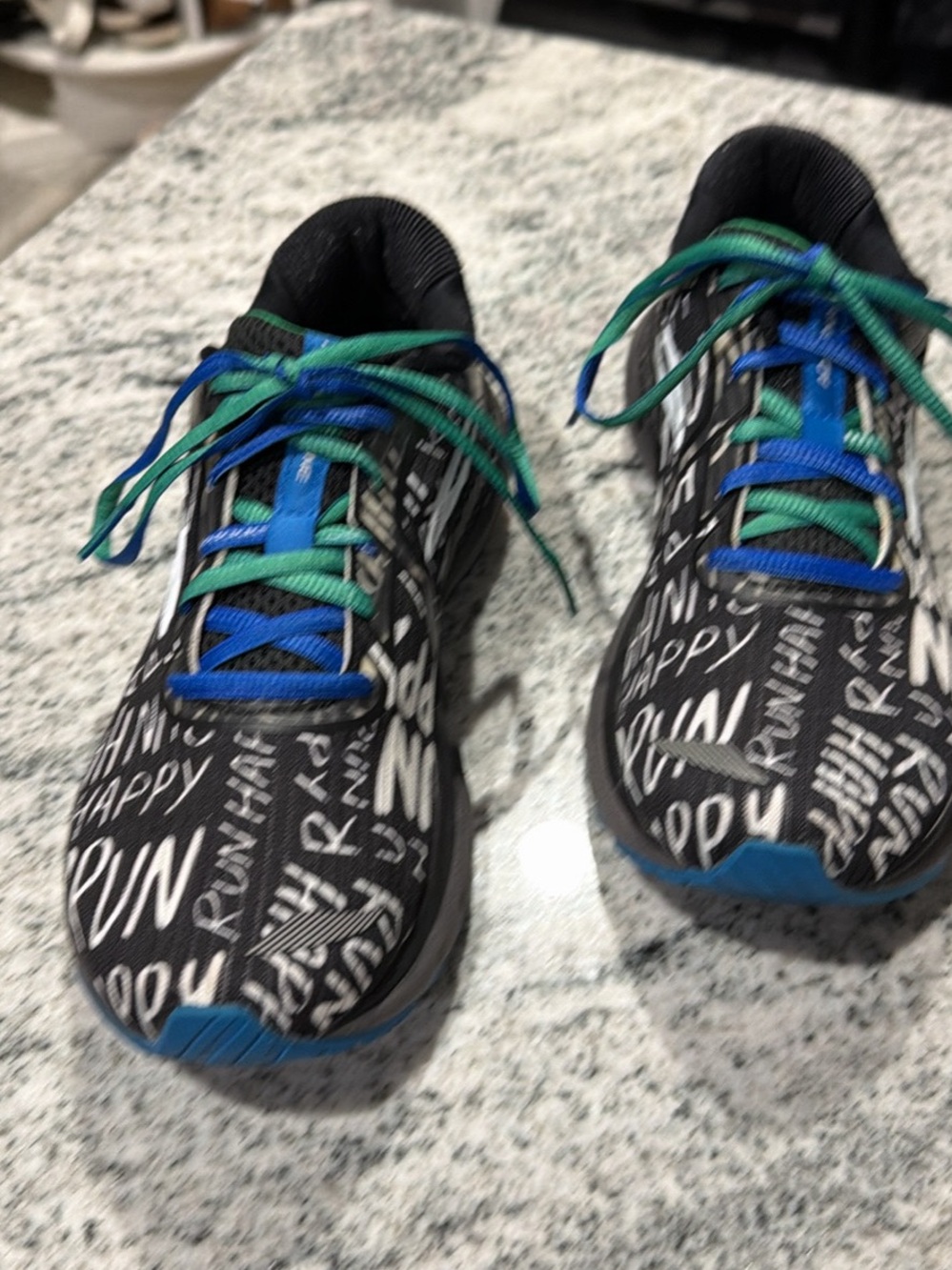 Women’s Brooks Run Happy Adrenaline 20 Black Graphic Athletic Shoes